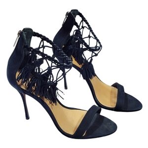 SCHUTZ Fringe Suede Tassel Heels Womens Size 10B